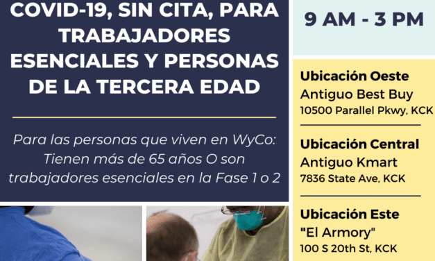 Más Personas en el Condado Wyandotte son Elegibles para Recibir la Vacuna COVID-19, Sin Necesitar Cita